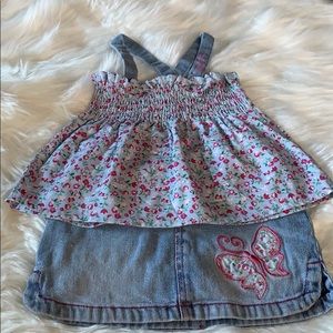 Levi’s Floral Top and Jean Shorts